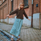 Pull kids Thé en laine recyclée et fils écologiques – Speckled chocolat | Poudre Organic 3