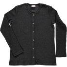 Cardigan femme Souci côtelé en coton bio – Anthracite | Poudre Organic 1