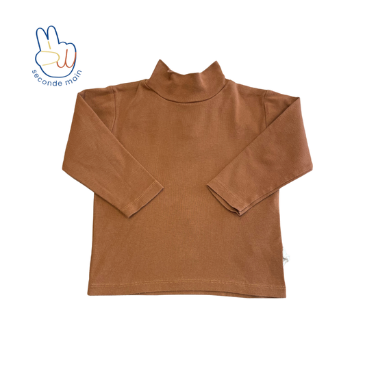 T-SHIRT COL MONTANT Noisette