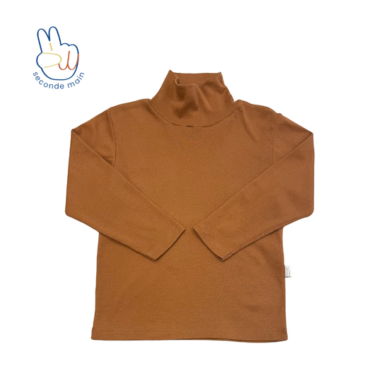 T-SHIRT FUNNEL NECK Caramel chaud