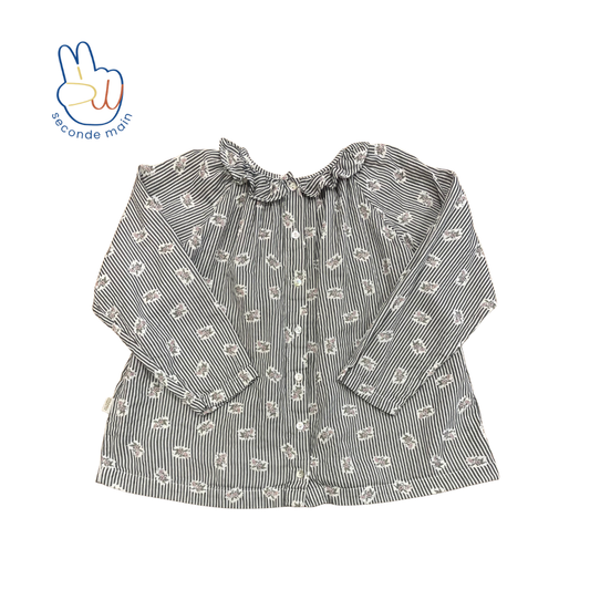 BLOUSE CHARME Rayures fleurs
