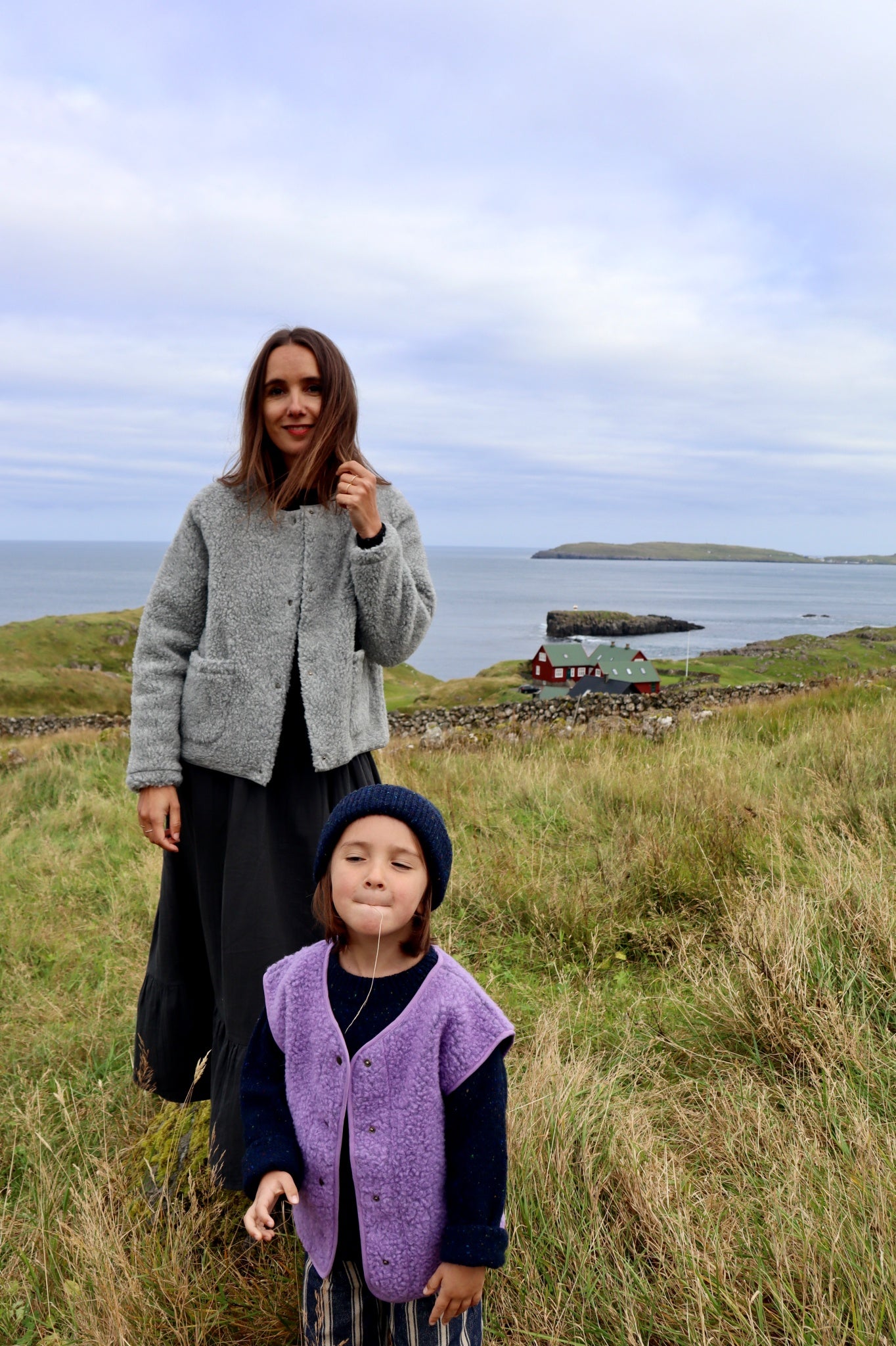 Veste kids Sheep en laine recyclée et fils écologiques – Lavande | Poudre Organic 3