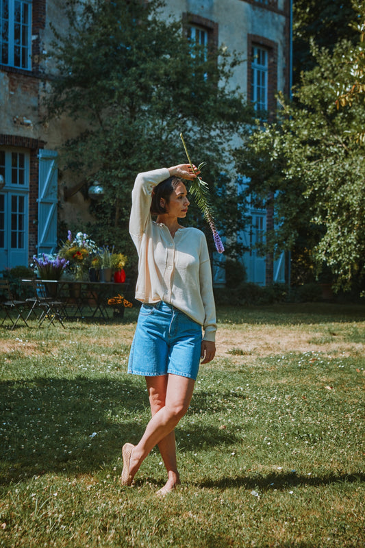 PETALE COTTON ADULT CARDIGAN Biscuit