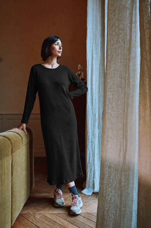 SOBACHA RIBBED ADULT DRESS Pirate Black