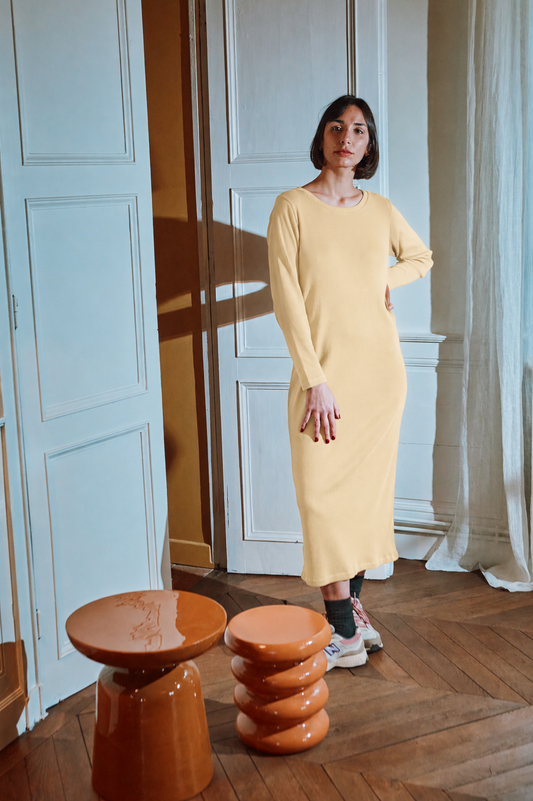 SOBACHA RIBBED ADULT DRESS Mellow Yellow