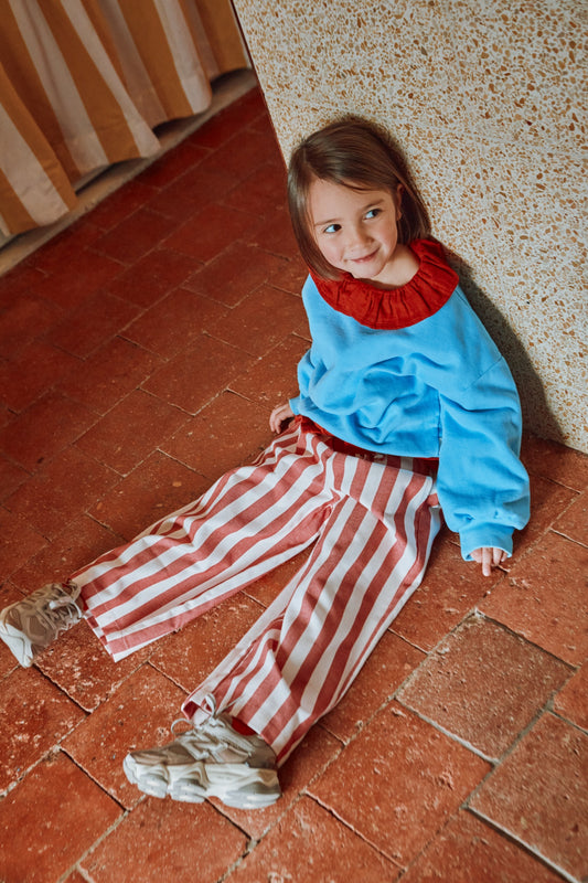 PANTALON CERISE KIDS DENIM Rayures rouges