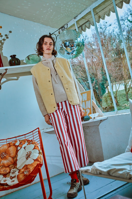 VESTE SHEEP LAINE ADULTE Jaune Pâle