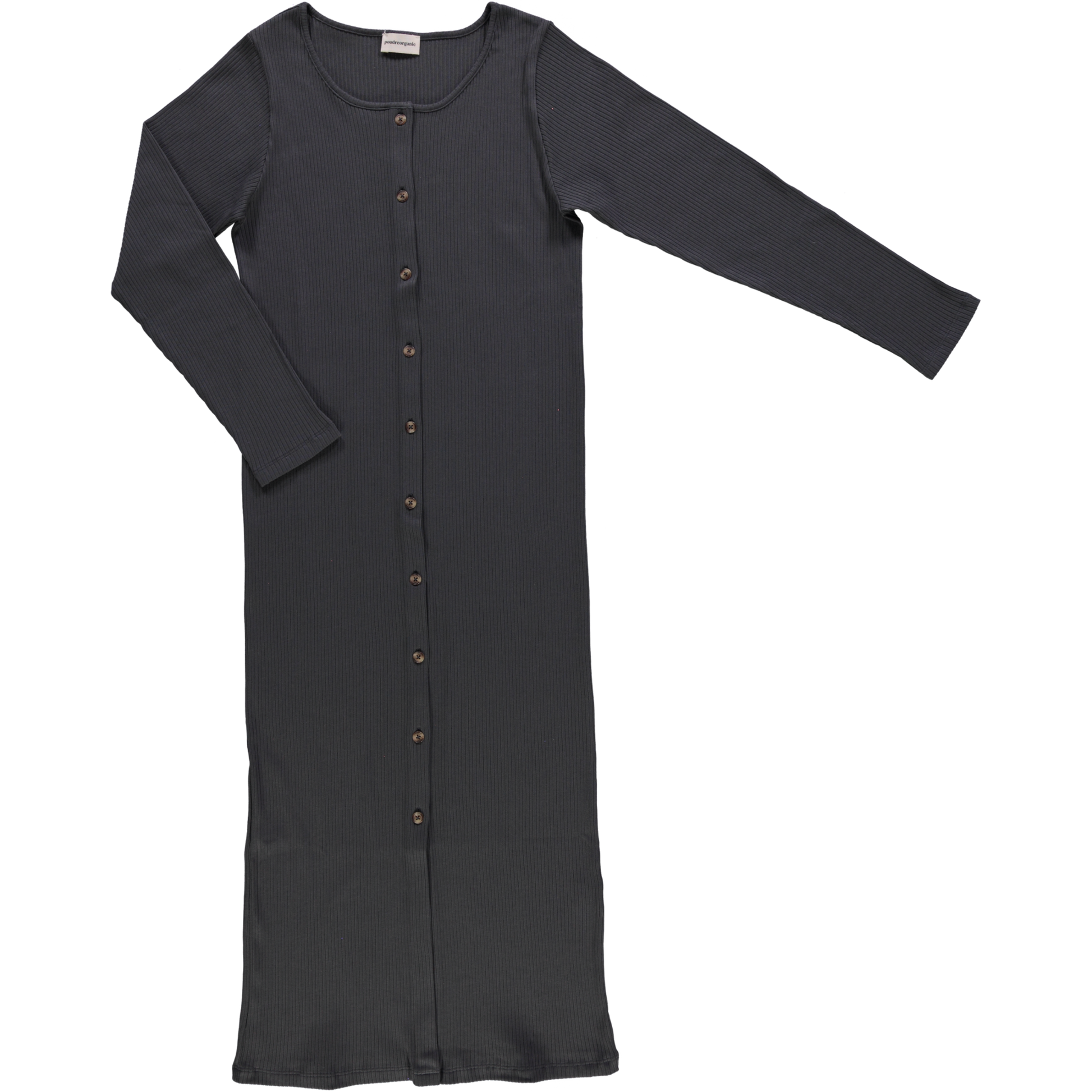 Robe femme Alcathea côtelée en coton bio – Pirate black | Poudre Organic 1