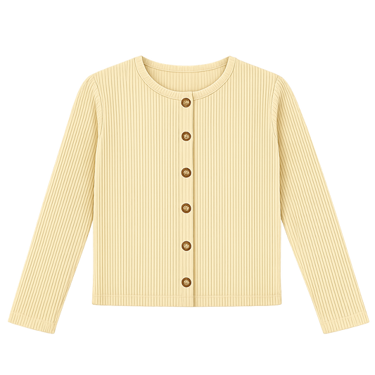 CARDIGAN HELENIE CÔTELÉ ADULTE Mellow Yellow