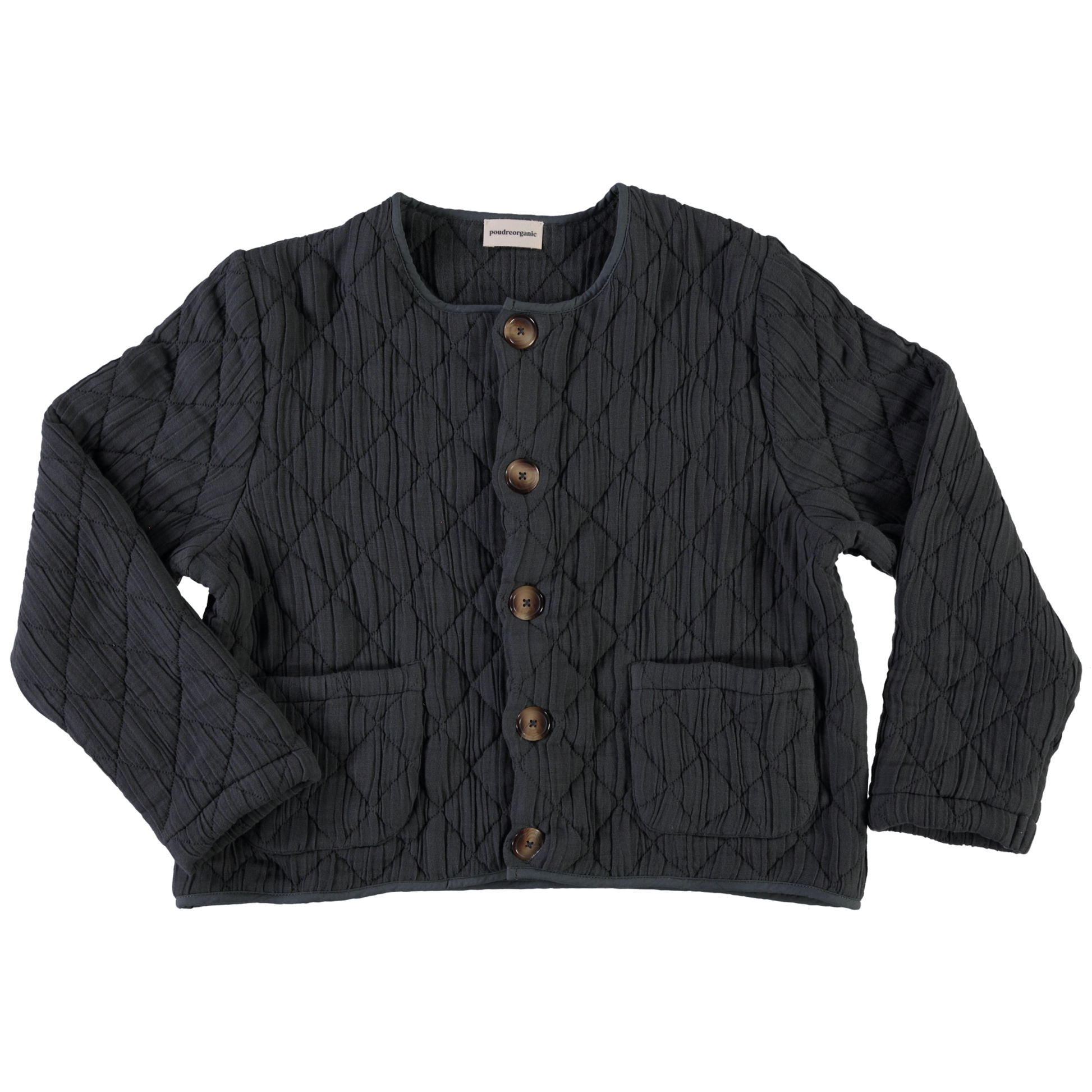 Veste matelassée femme Anis en coton bio – Pirate black | Poudre Organic 1