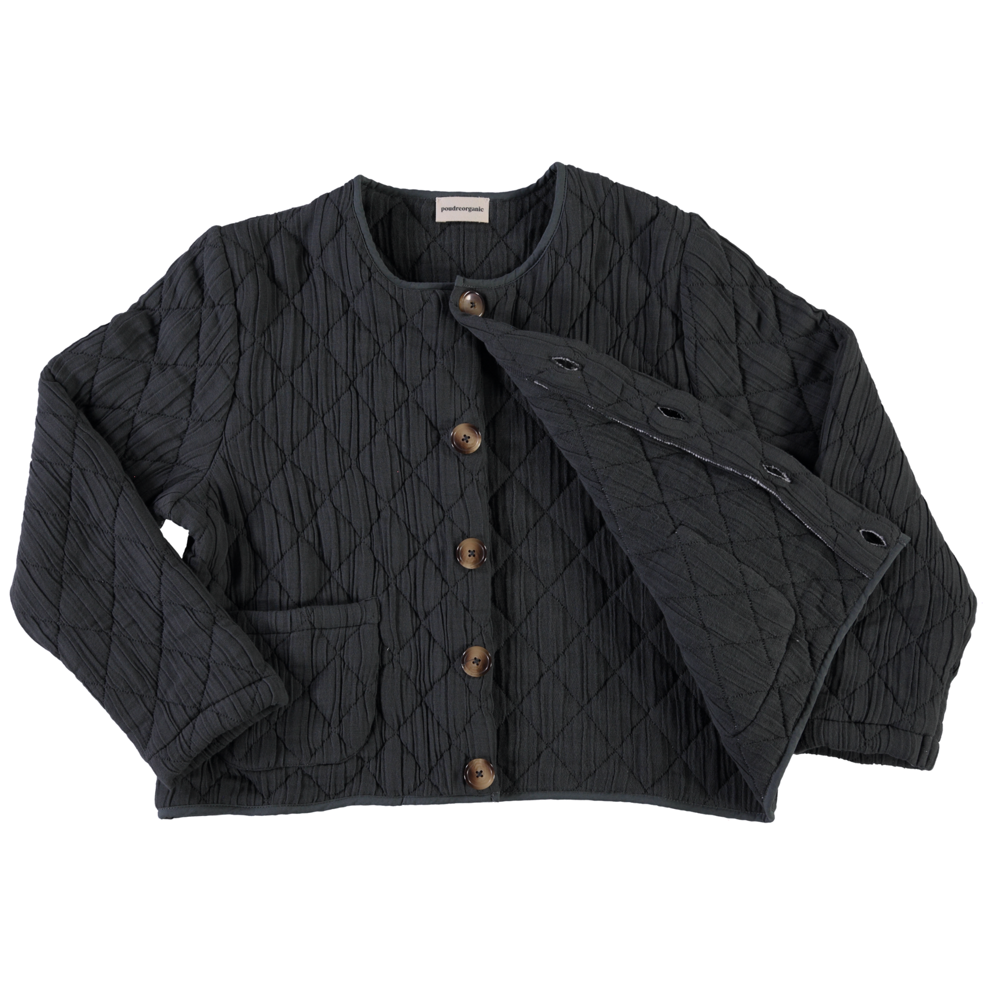 Veste matelassée femme Anis en coton bio – Pirate black | Poudre Organic 5