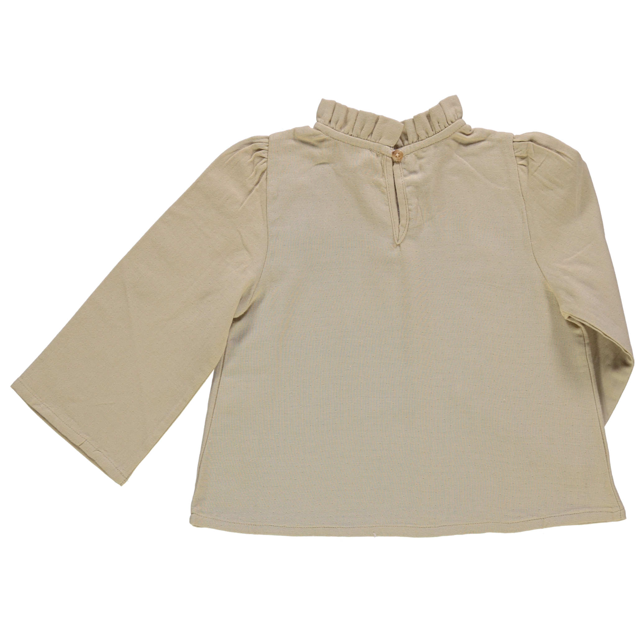 Blouse kids Patchouli en gaze de coton bio – Pale khaki | Poudre Organic 5