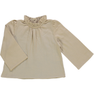 Blouse kids Patchouli en gaze de coton bio – Pale khaki | Poudre Organic 1