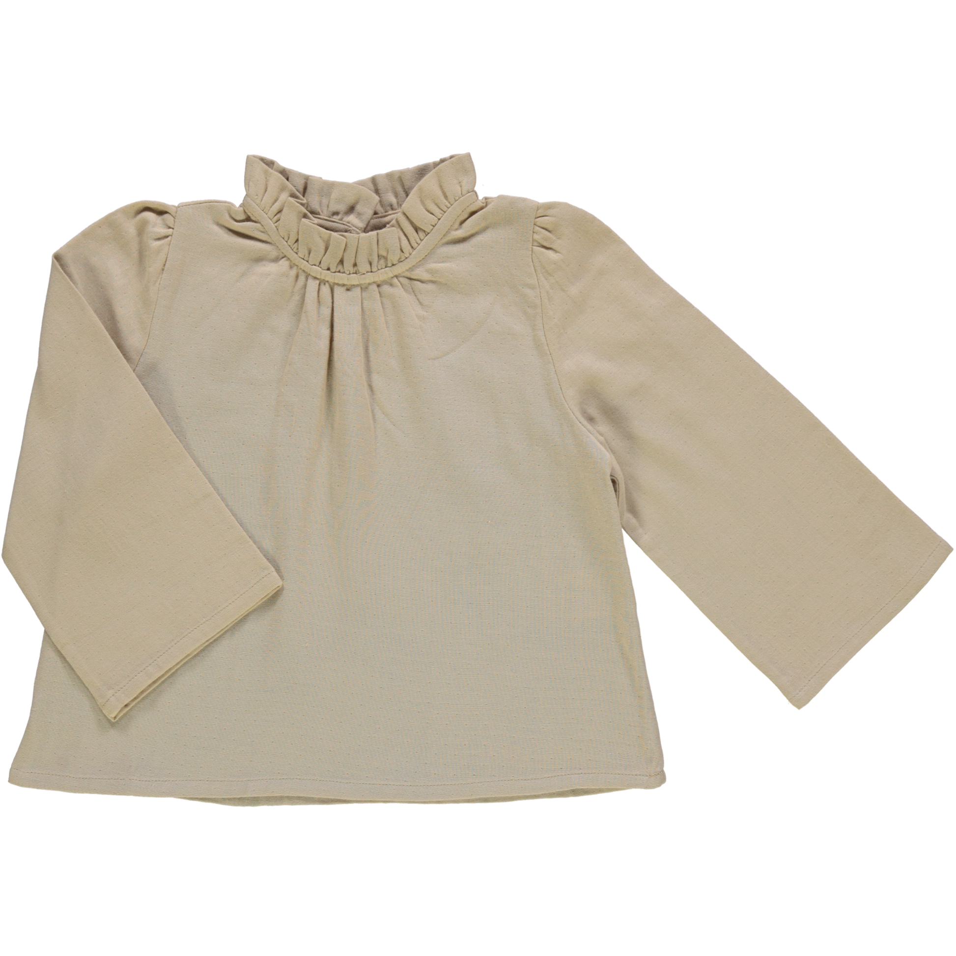 Blouse kids Patchouli en gaze de coton bio – Pale khaki | Poudre Organic 1