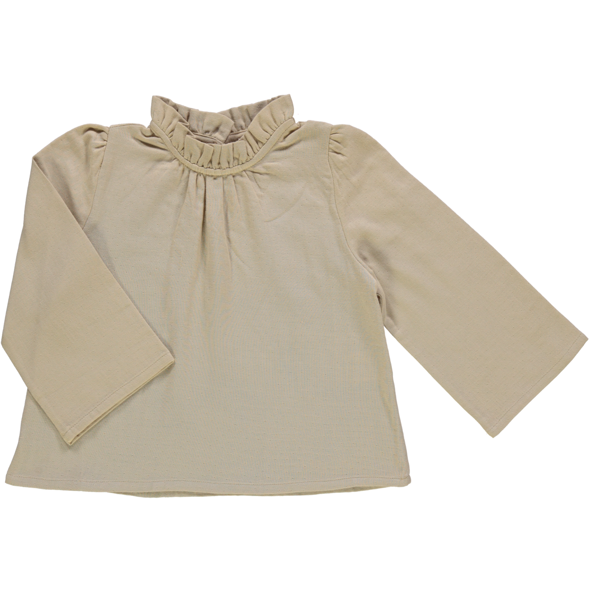 Blouse kids Patchouli en gaze de coton bio – Pale khaki | Poudre Organic 1