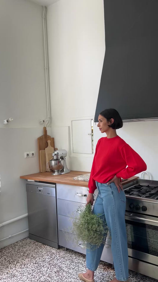 THÉ COTTON ADULT PULL Rouge Corail