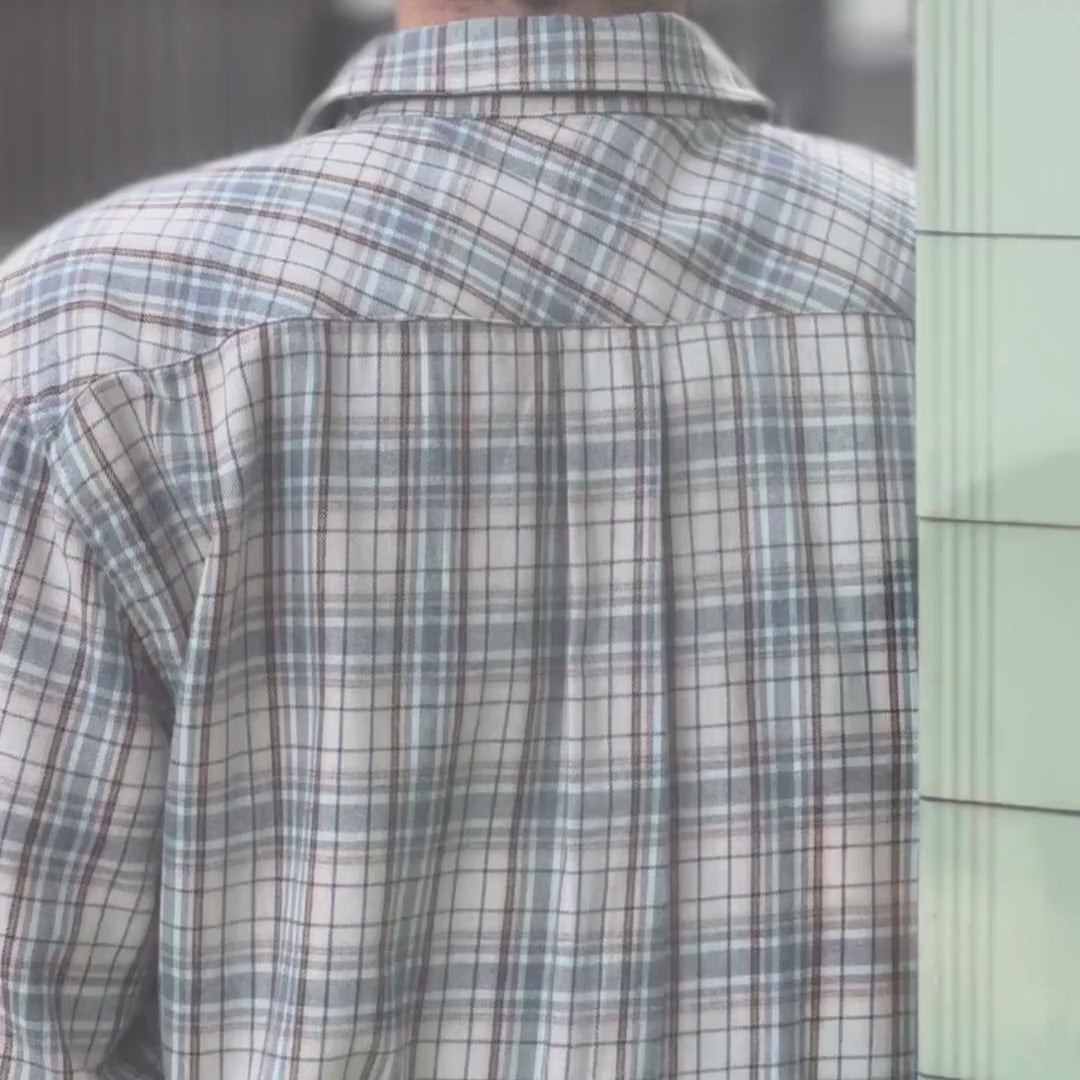 Chemise homme Camisa manches longues en coton bio – Flanelle Carreaux | Poudre Organic 5