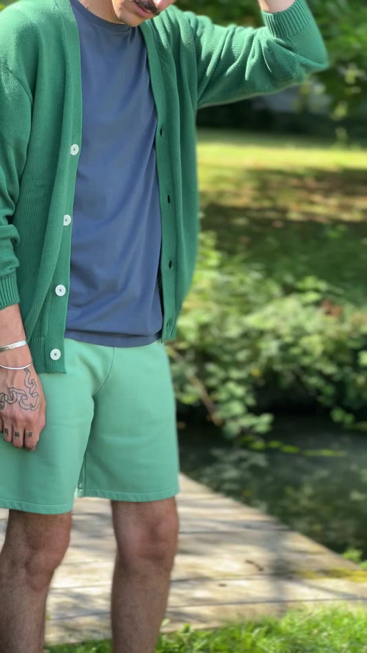 AMMI COTTON ADULT CARDIGAN Herbe Verte