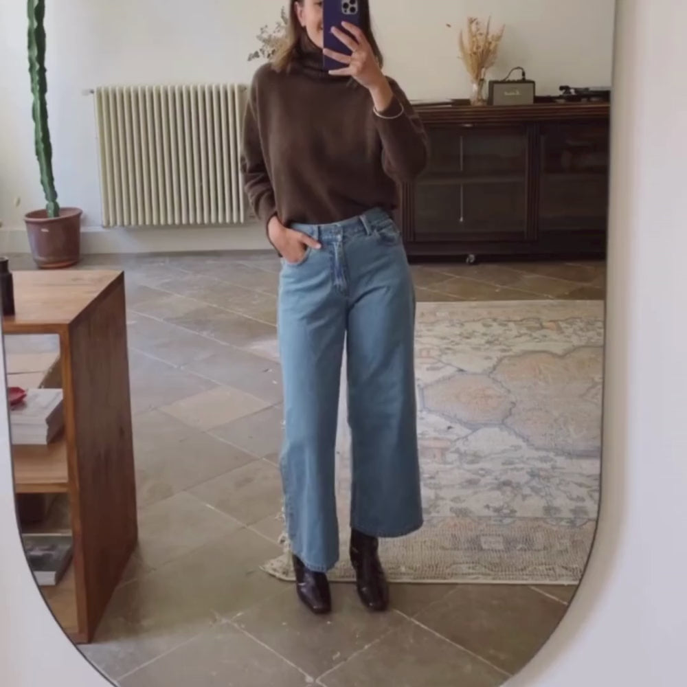 Pantalon femme Bergenie en coton bio – Denim blue | Poudre Organic 7