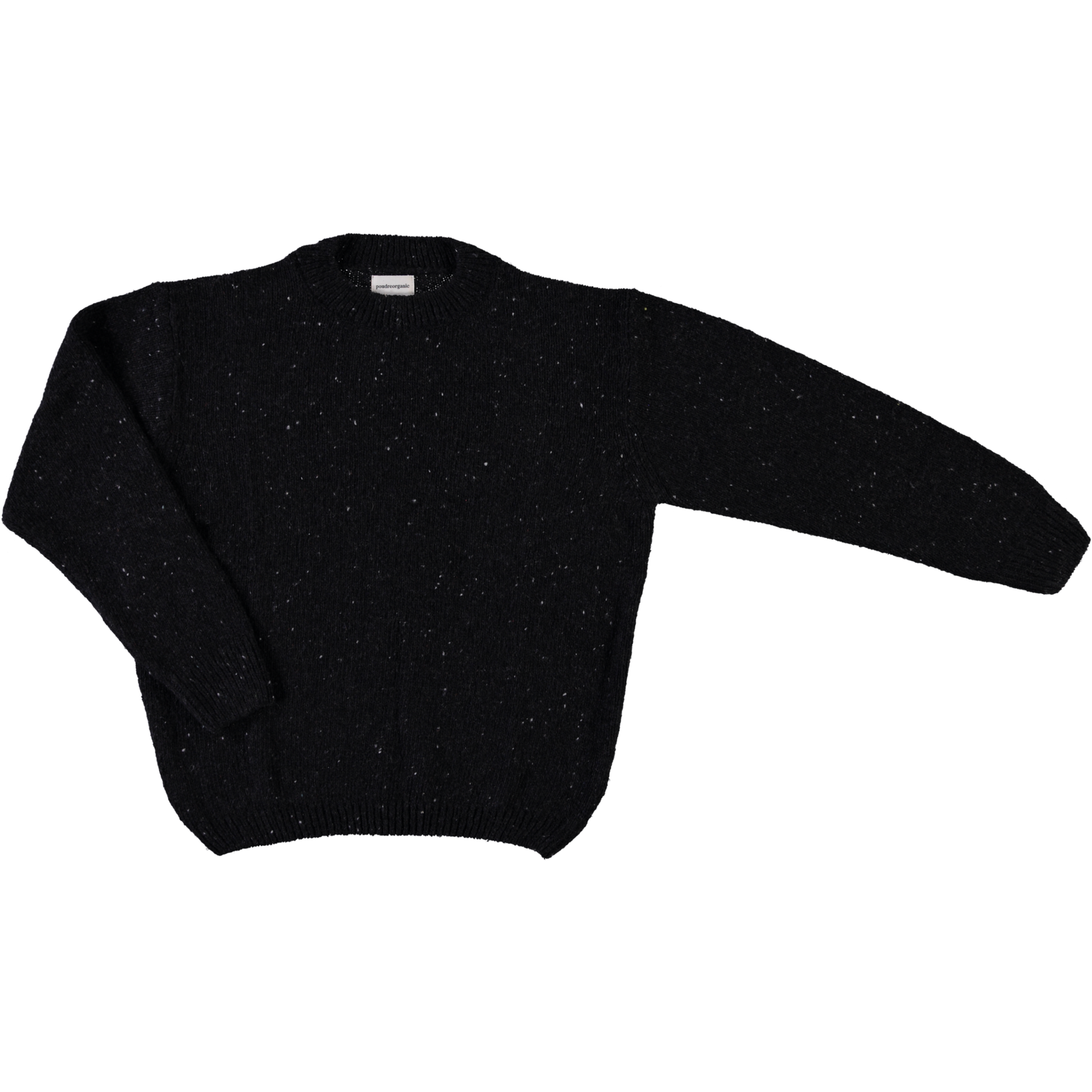 Pull femme Thé en laine recyclée et fils écologiques – Speckled black | Poudre Organic 1