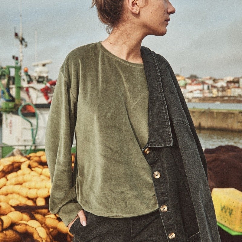 SWEATSHIRT CASSANDRE • Velours [Forest Green]