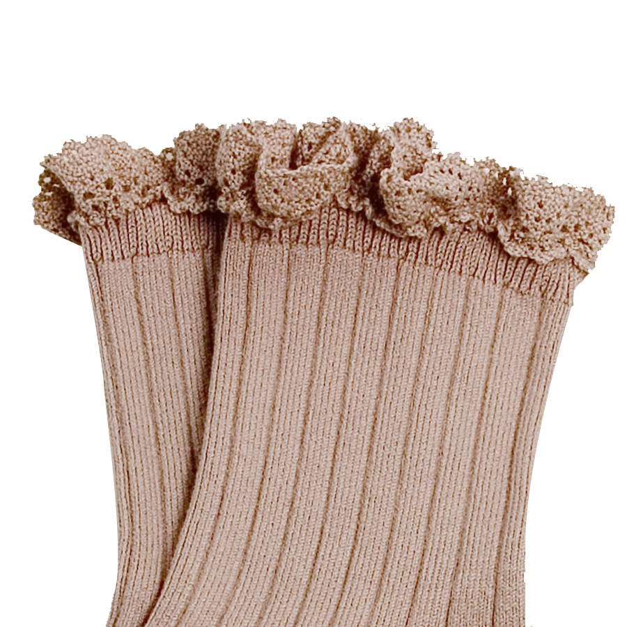 Chaussettes courtes à dentelles de la marque Collégien. – poudreorganic