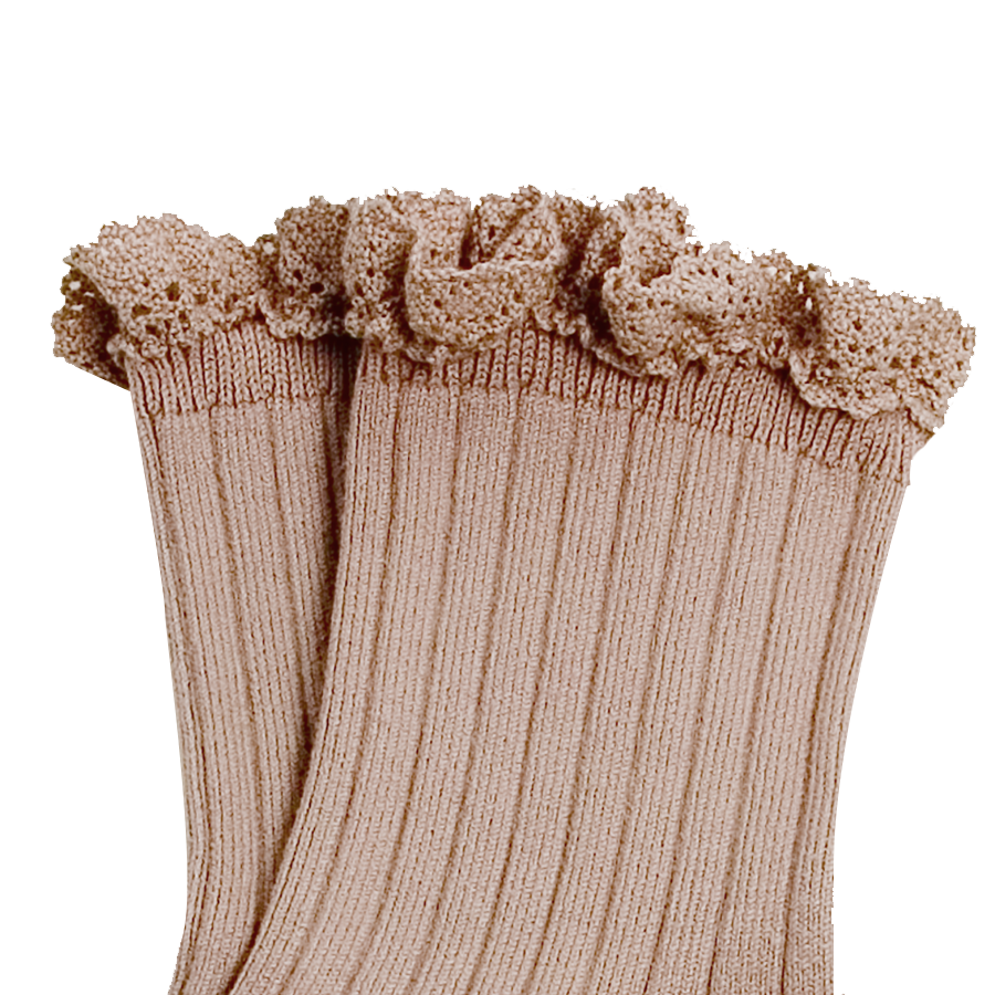 CHAUSSETTES LILI à dentelles [Vieux Rose]