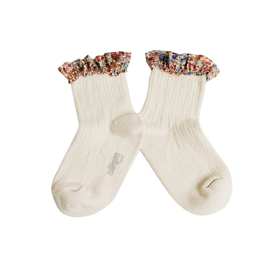 CHAUSSETTES CHARLOTTE [Doux Agneaux] à dentelles Liberty