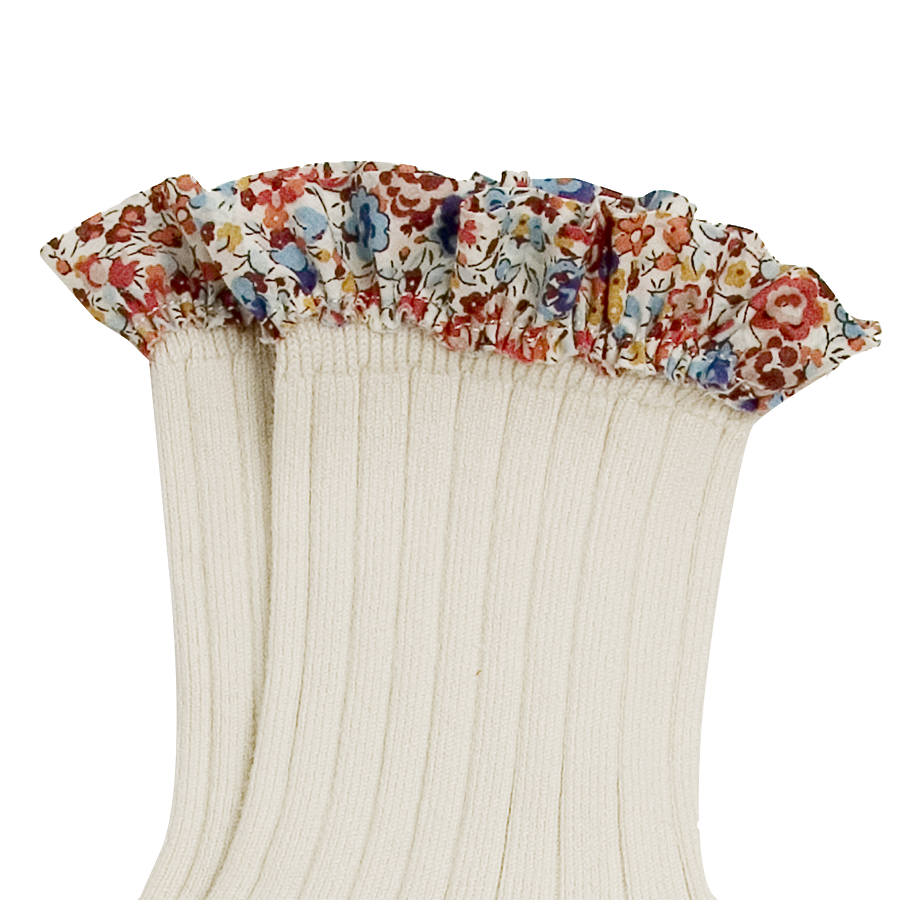 CHAUSSETTES CHARLOTTE [Doux Agneaux] à dentelles Liberty
