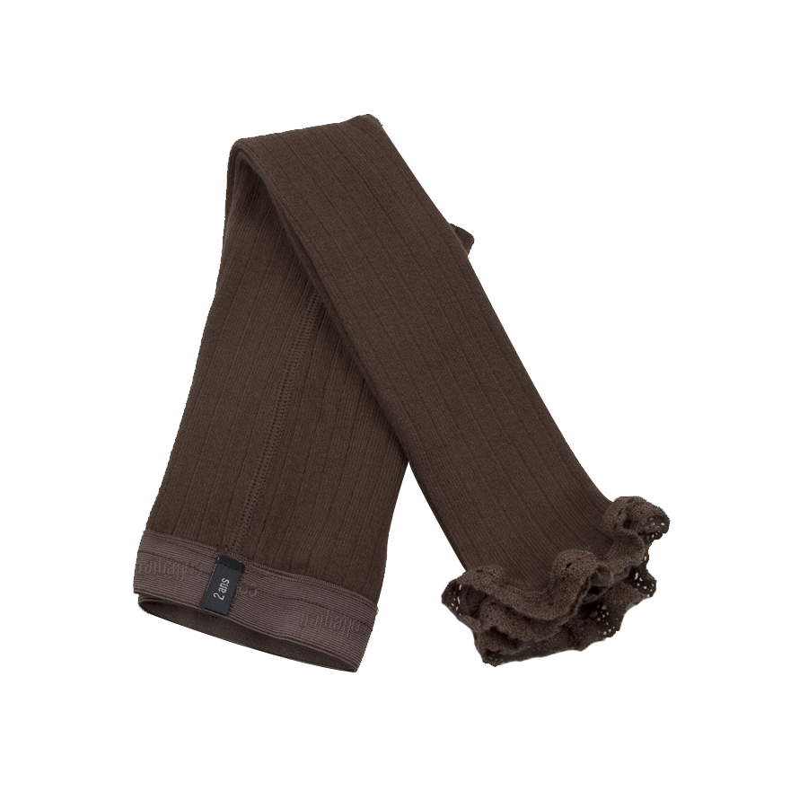 LEGGINGS ALIENOR à dentelles [Chocolat]