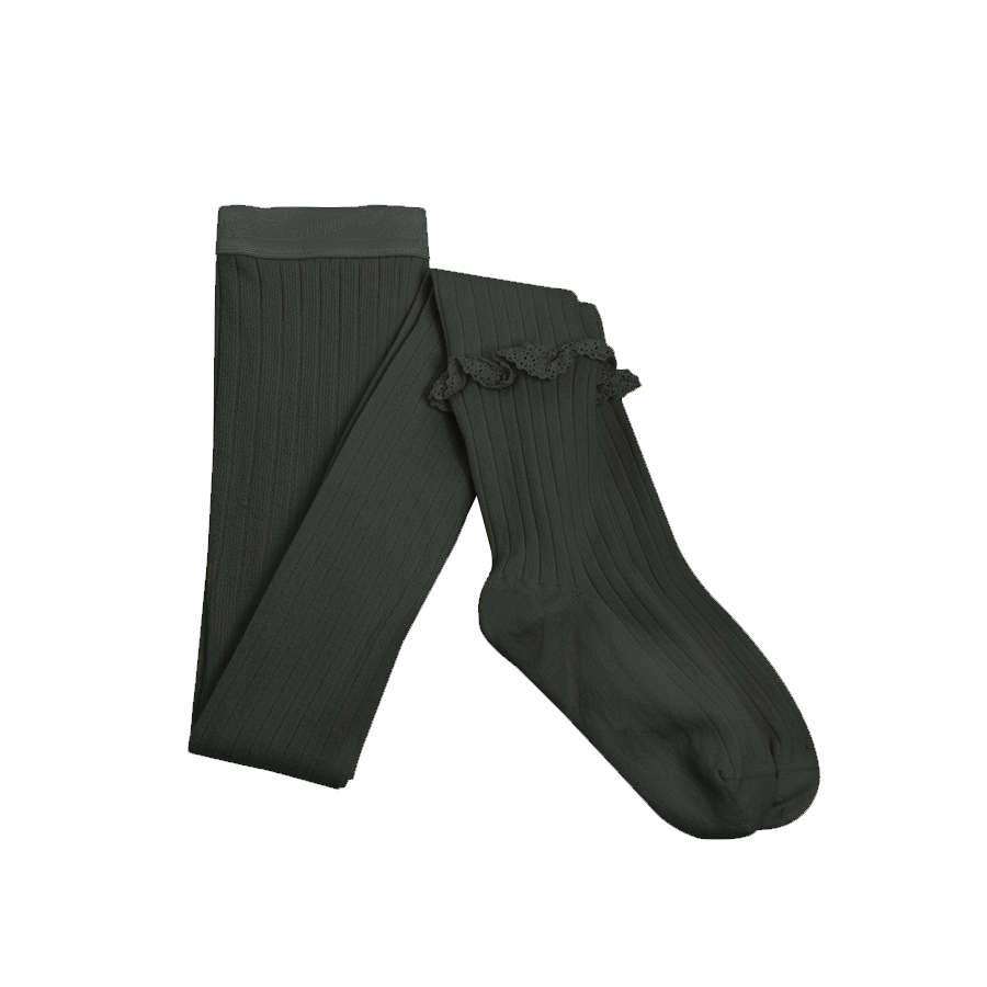 COLLANTS CHLOÉ à dentelles [Vert Forêt]