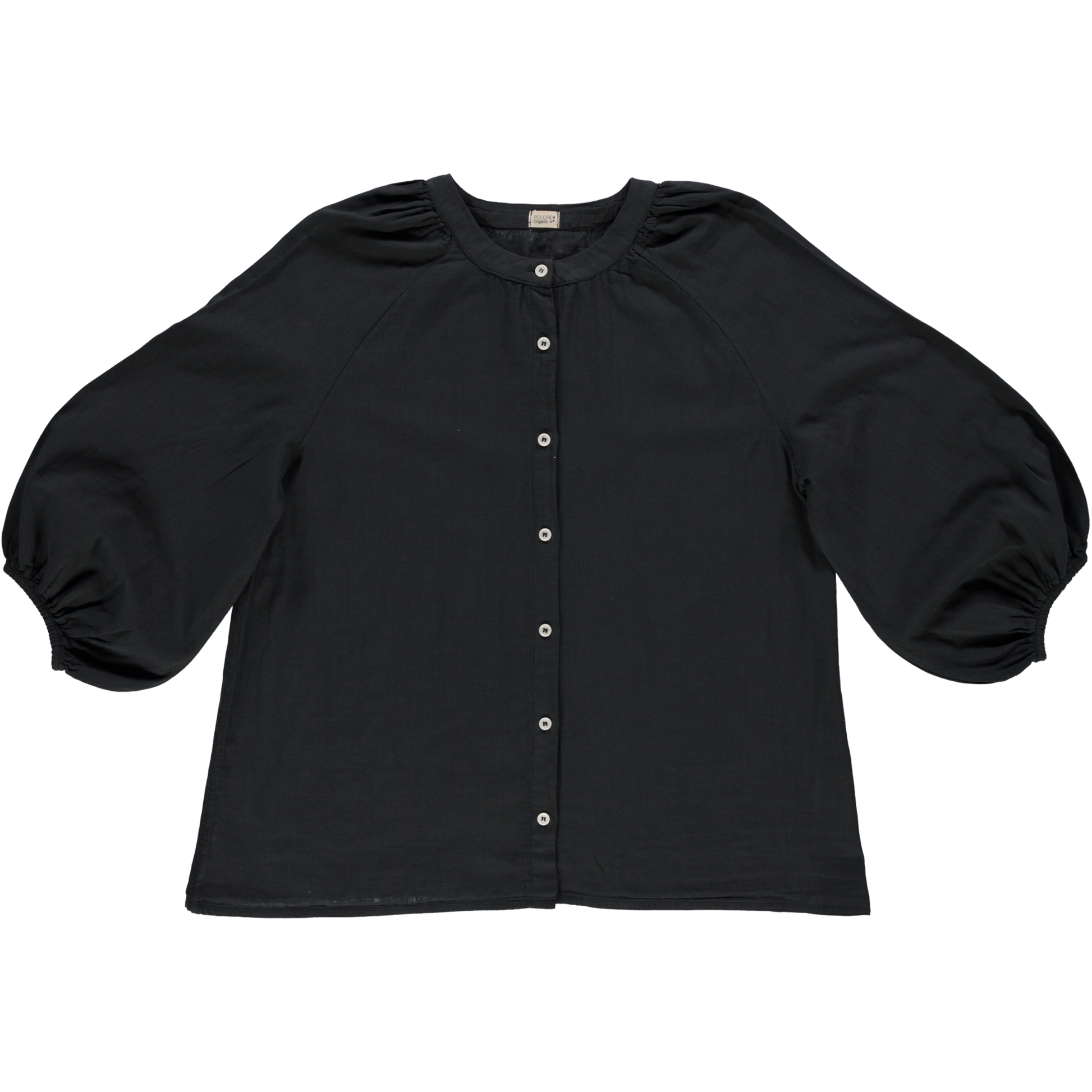 Blouse femme Onagre en gaze de coton bio – Pirate black | Poudre Organic 1